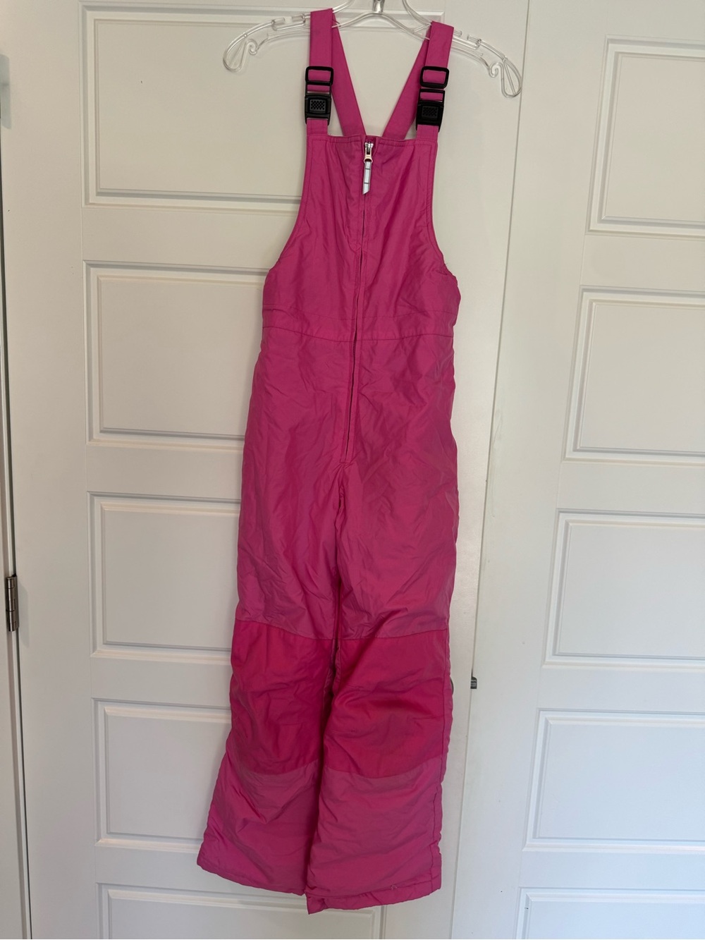 Lands' End Girls Bright Pink Insulated Snow Overalls